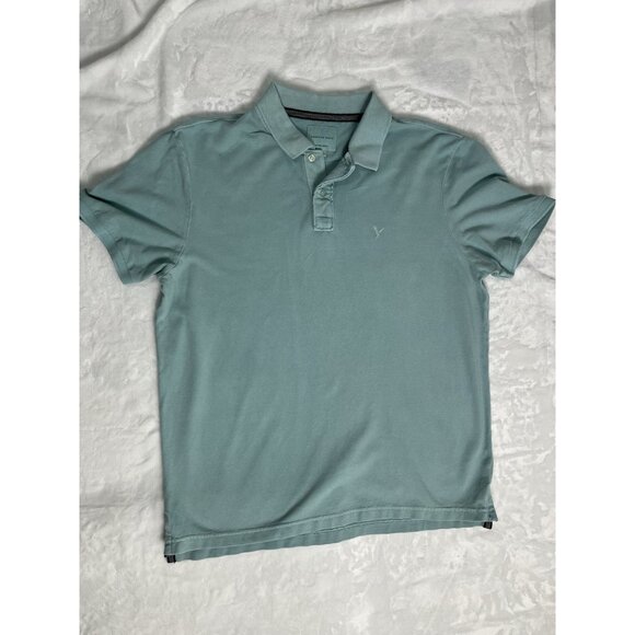 American Eagle Polo Shirt Mens Large Green Casual Short Sleeve Adult - Picture 3 of 8